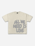 All We Need Is Love Print Graphic Cotton T-shirt