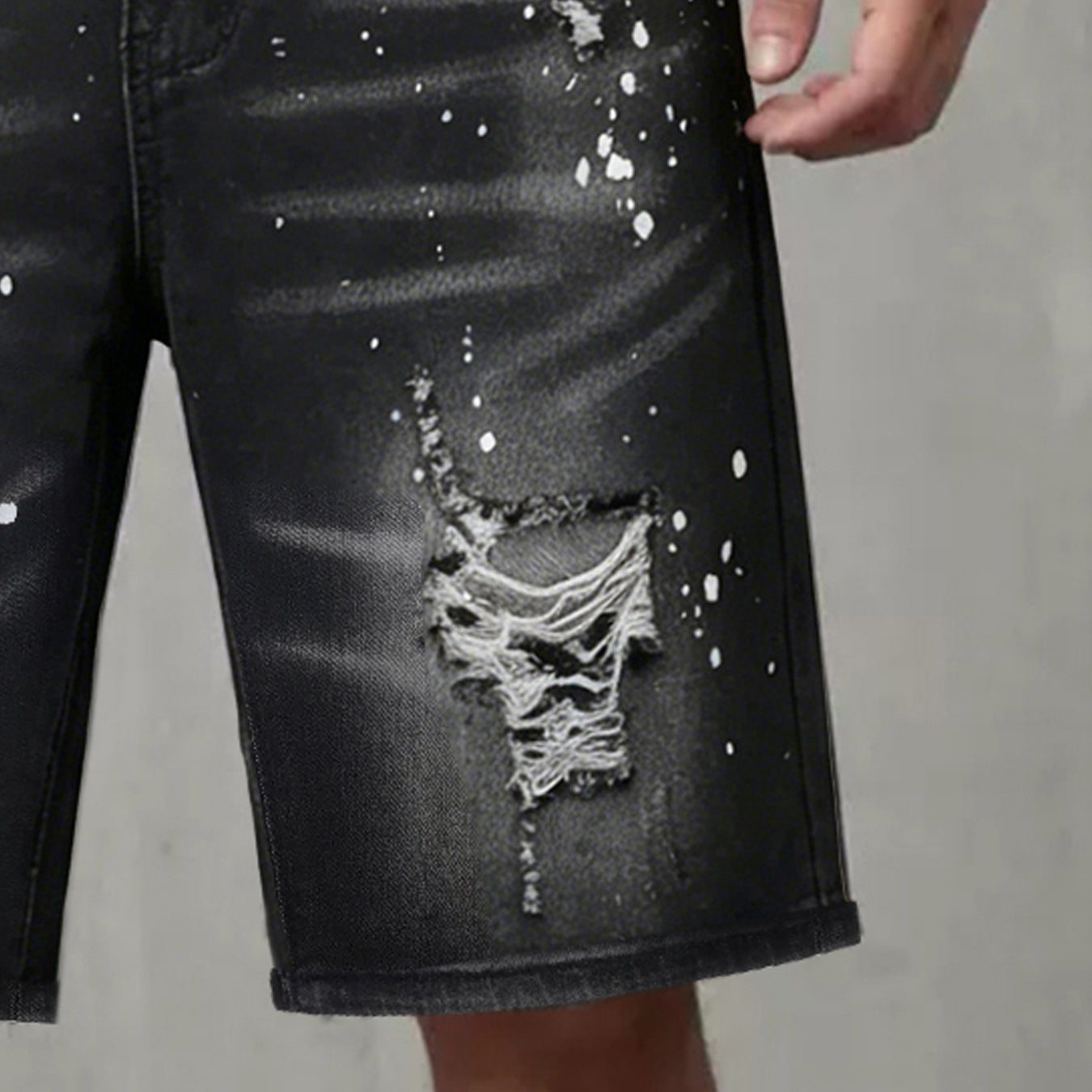 Men's Retro Washed Ripped Denim Shorts