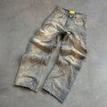 Unisex Flame AppliquÉ Wide-leg Baggy Jeans