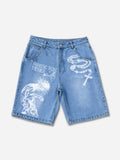 Jesus And The Cross Denim Shorts