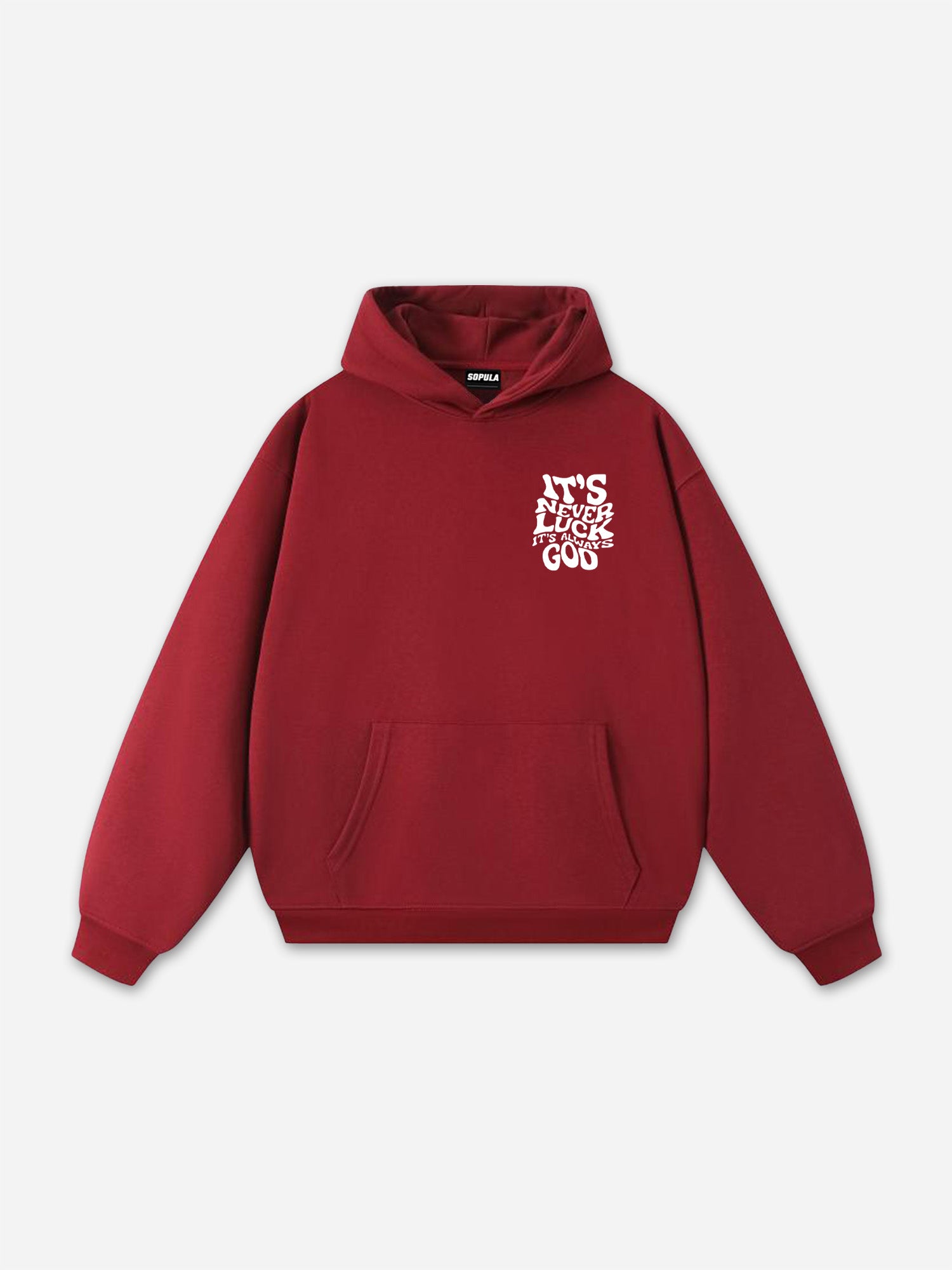 It's Never Luck, It's Always God Graphic Cotton Hoodie