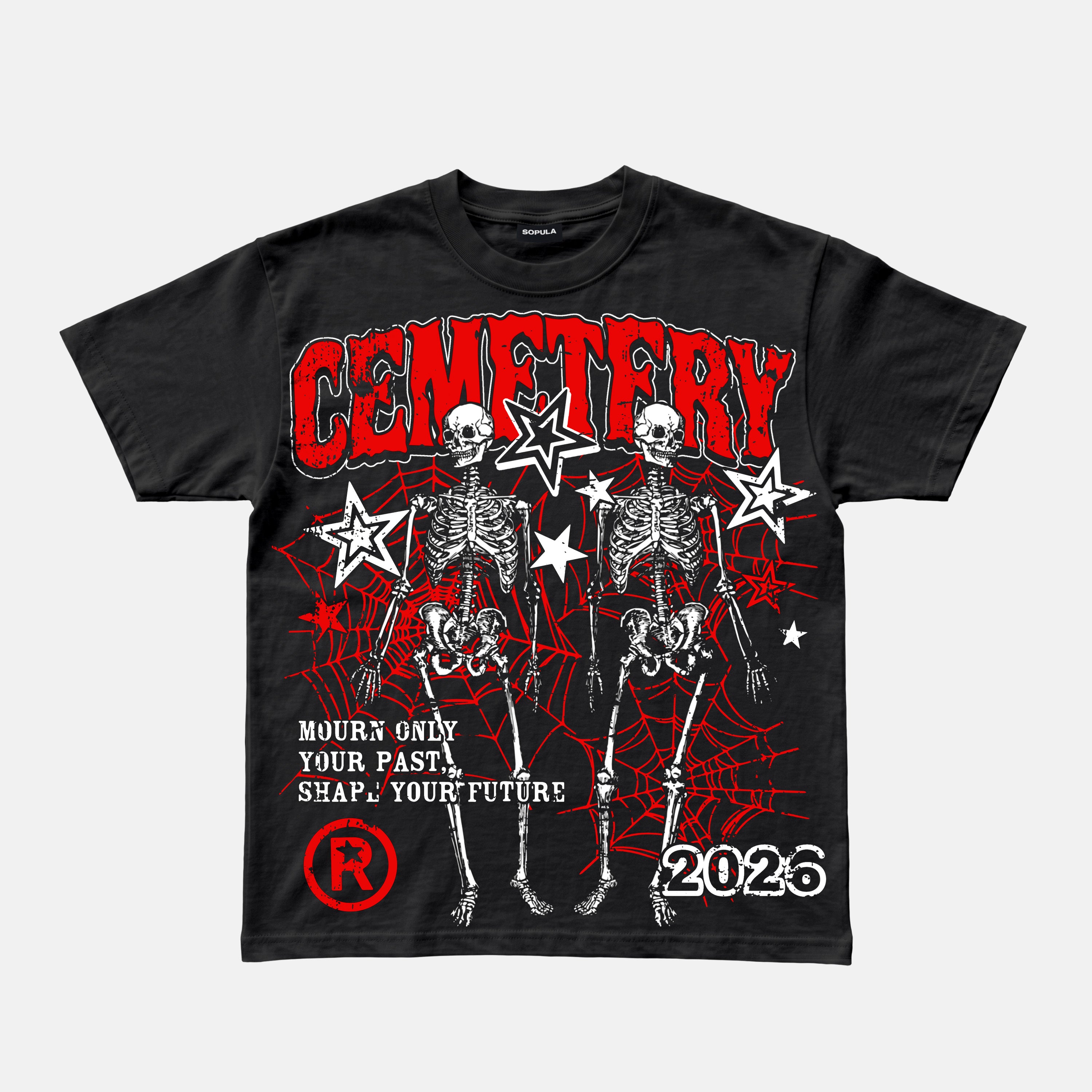 Cemetery Skeletons Street Vintage Graphic T-shirt
