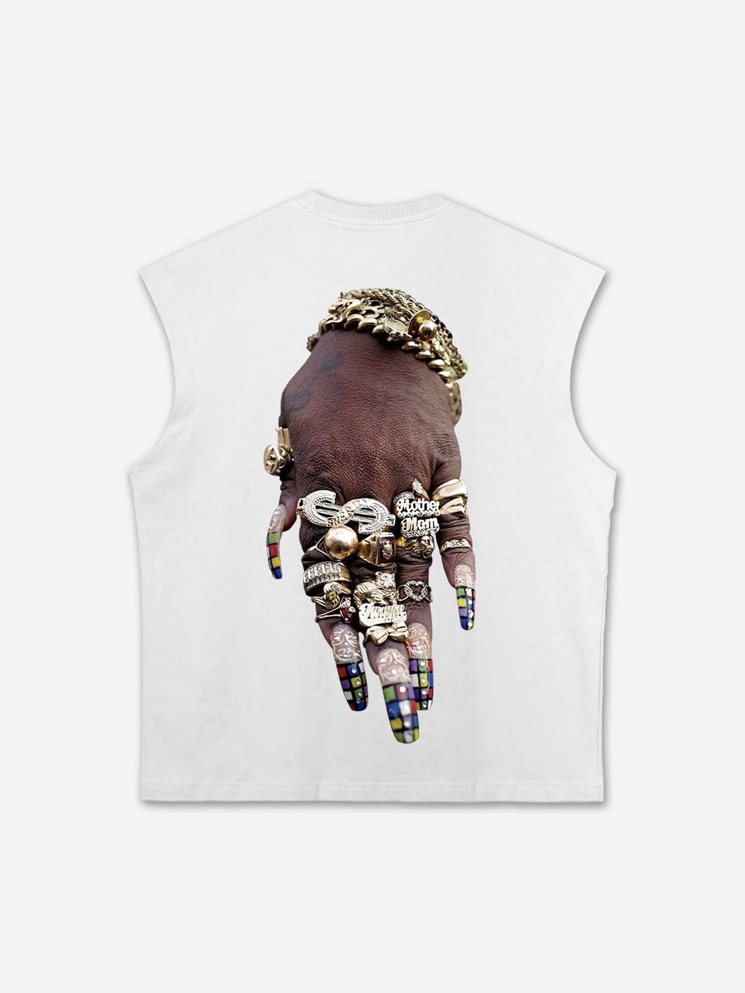 Vintage Colorful Art Bracelet And Ring Graphic Tank Top