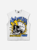 Flame Skull Hell City Faith Graphic Tank Top