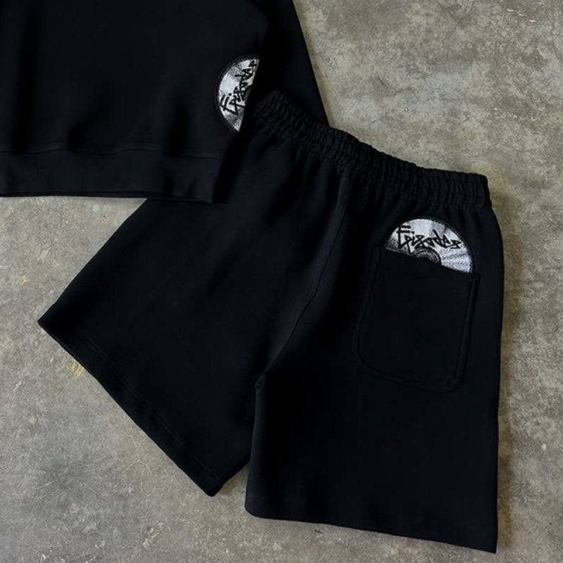Men's Fashion Cd Embroidered Drawstring Sports Shorts