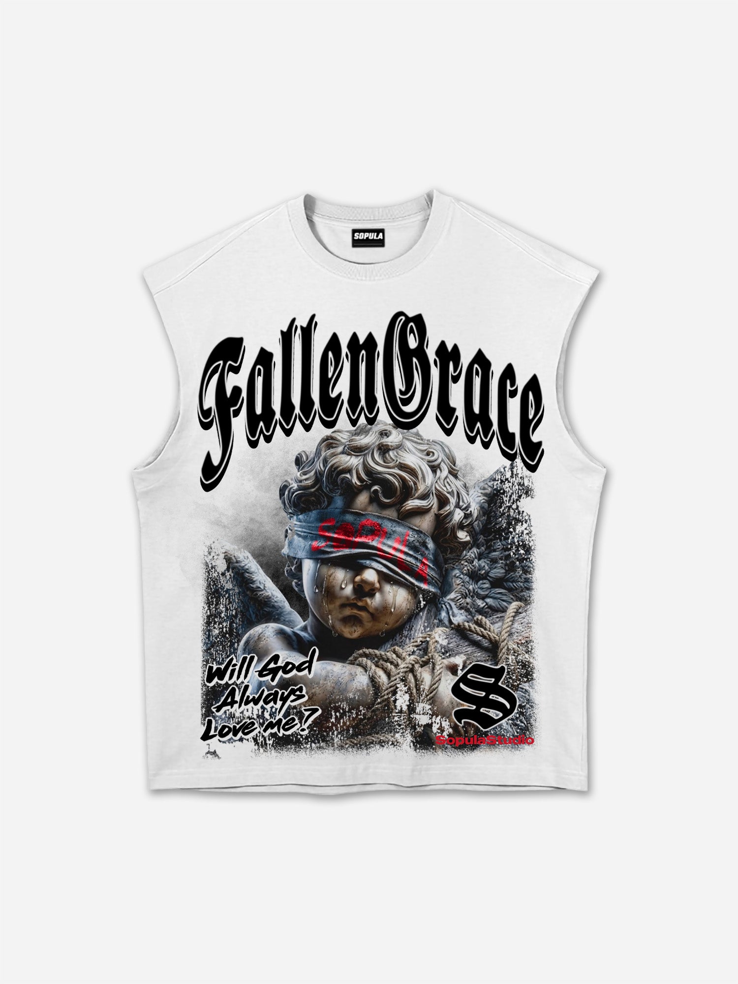 Will God Always Love Me？ Crying Angel Vintage Graphic Tank Top