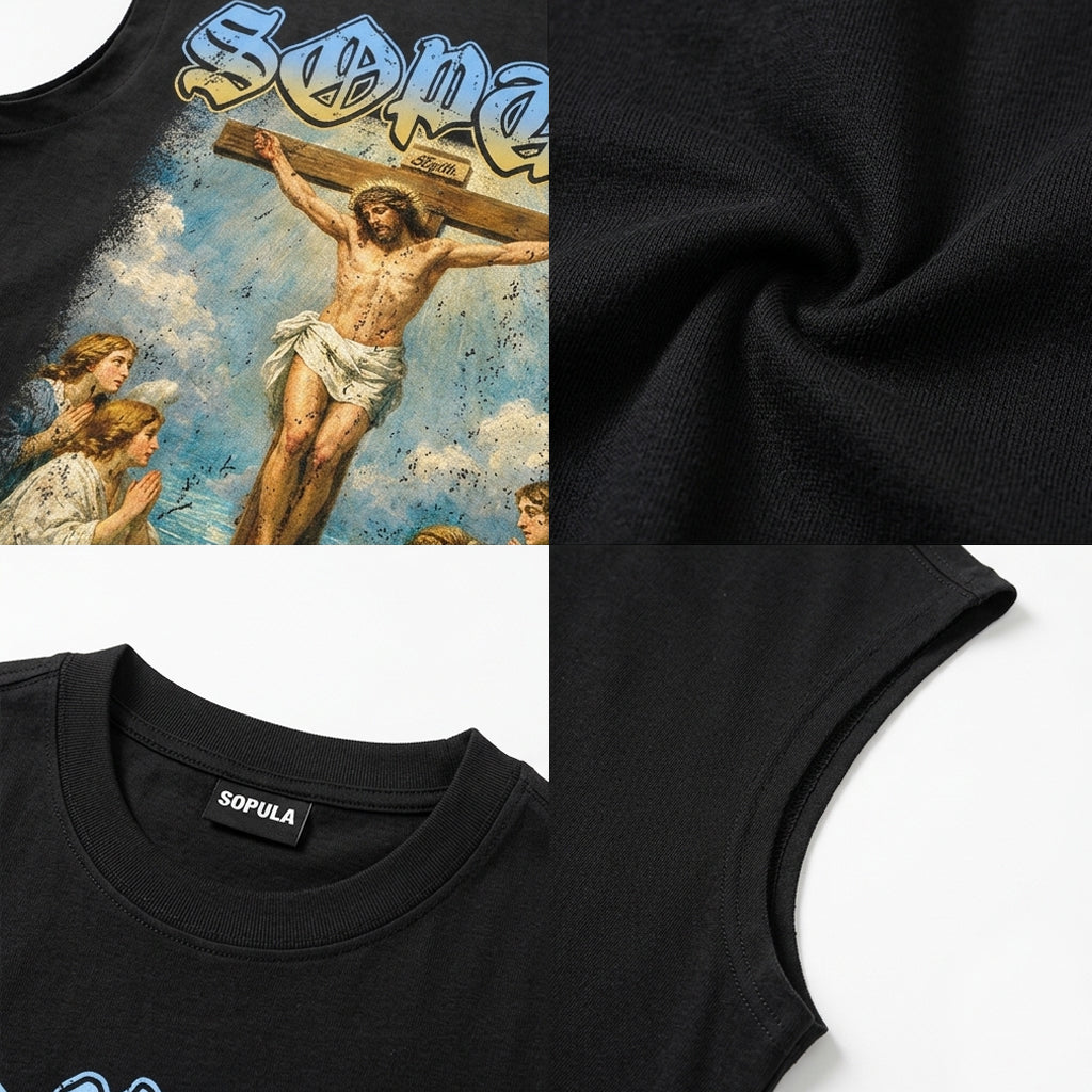 Sopula Portrait Of Jesus Artistic Graphic Tank Top