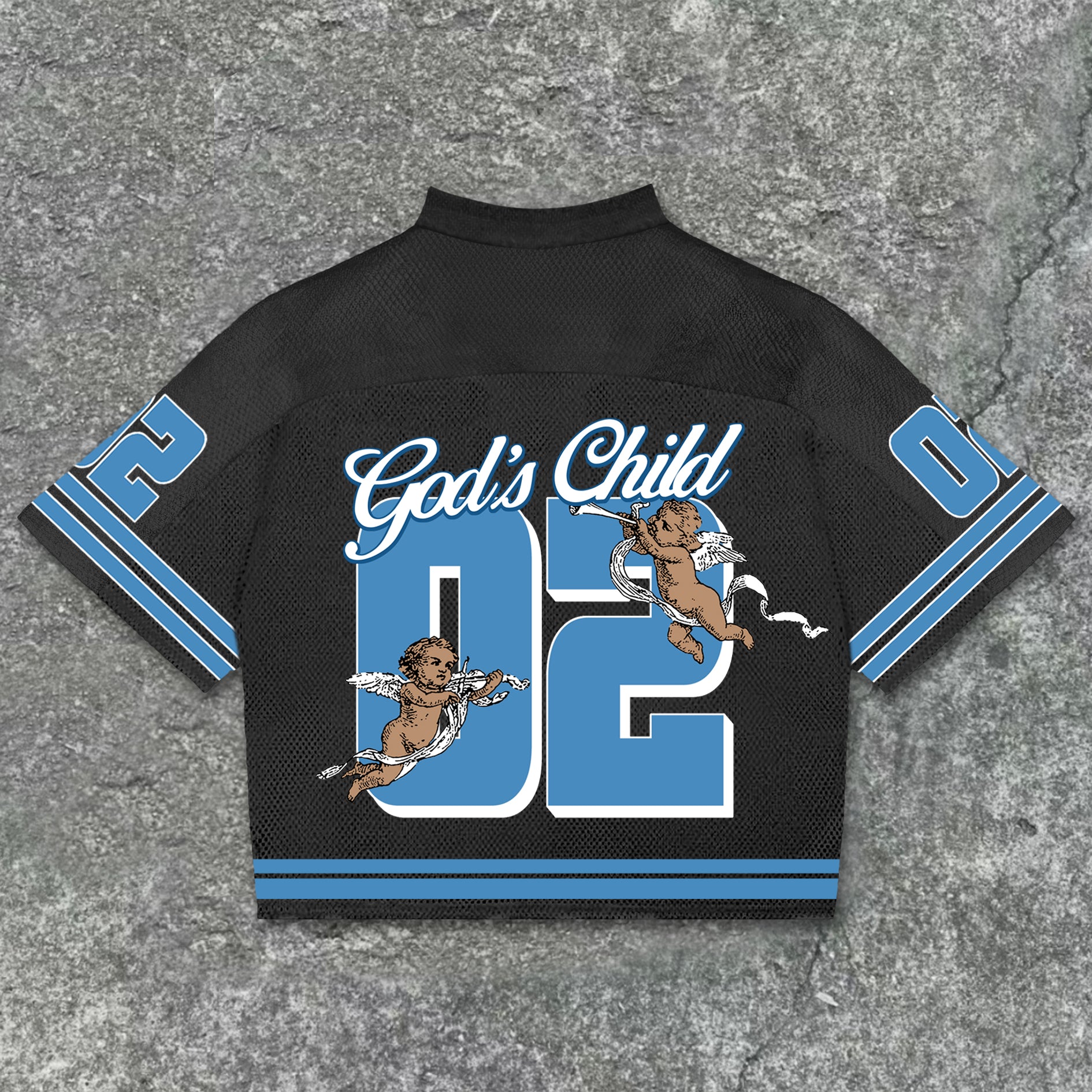 Vintage God's Child Graphics No 02 Blokette Blokecore Jersey V-neck Cotton T-shirt