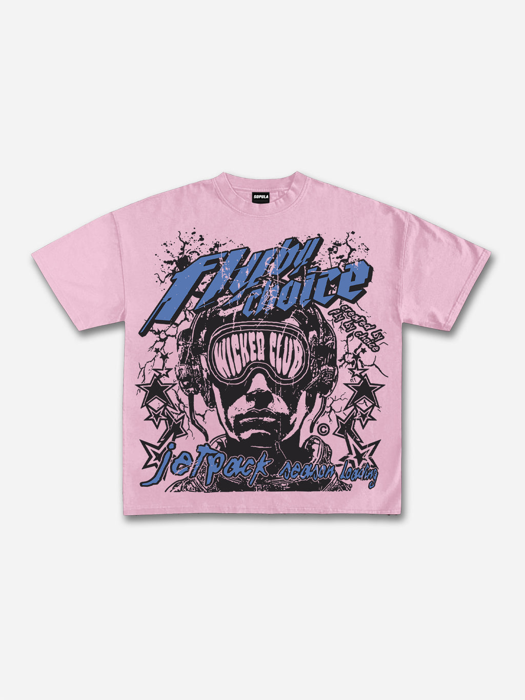 Vintage Fly By Choice Graphic Short Sleeve T-shirt
