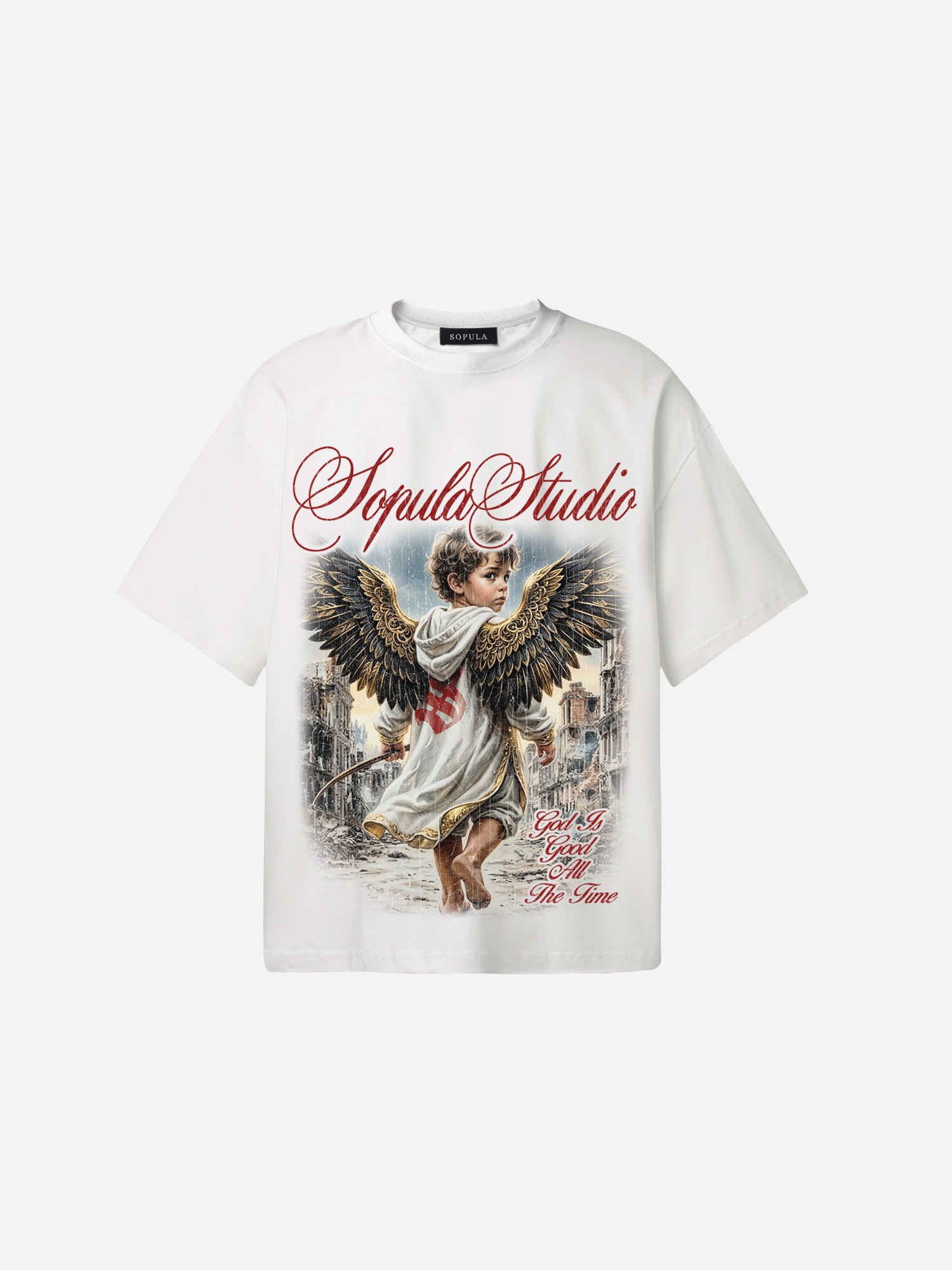 Guardian Angel Vintage Graphic Cotton T-shirt
