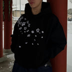 Japanese Style Cherry Blossom Embroidered Hoodies