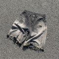 Retro Washed Gradient Ripped Loose Denim Shorts