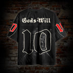 God's Will Gothic Graphic Mesh Jersey T-shirt