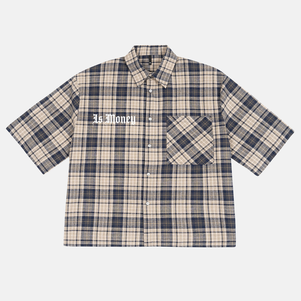 All We Need Is Money Graphic Plaid Jacket Shirt
