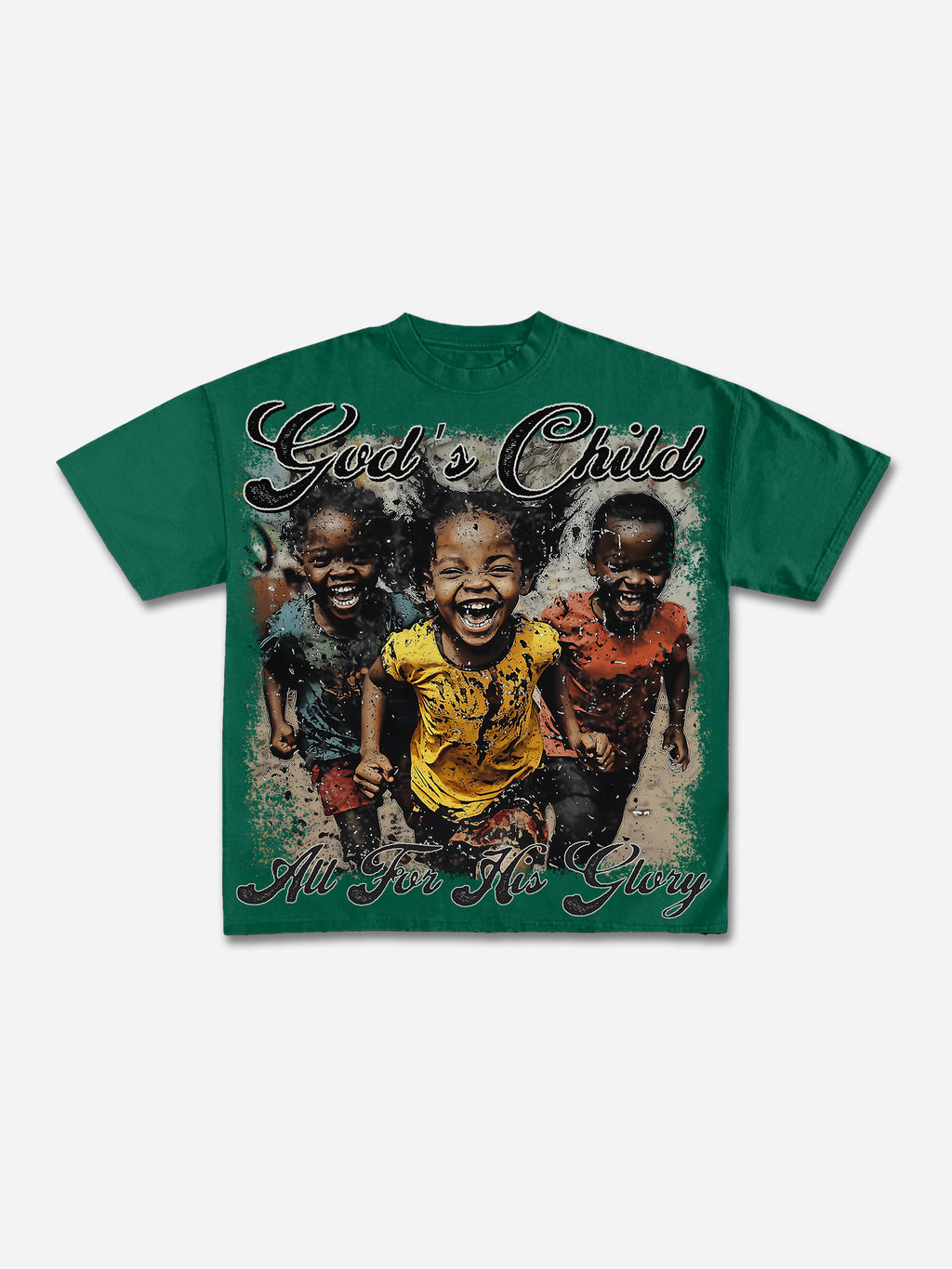 Vintage‘god's Child, All For His Glory’graphic Cotton T-shirt
