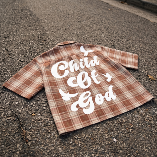 Child Of God Peace Dove Vintage Graphic Plaid Jacket Shirt