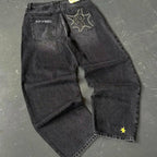 Men's Y2k Casual Patchwork Loose Curved  Baggy Jeans
