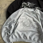 Knight Pattern Crew Neck Loose Sweatshirt