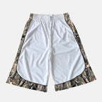 Color-blocked Camouflage Print Drawstring Casual 1/2 Shorts