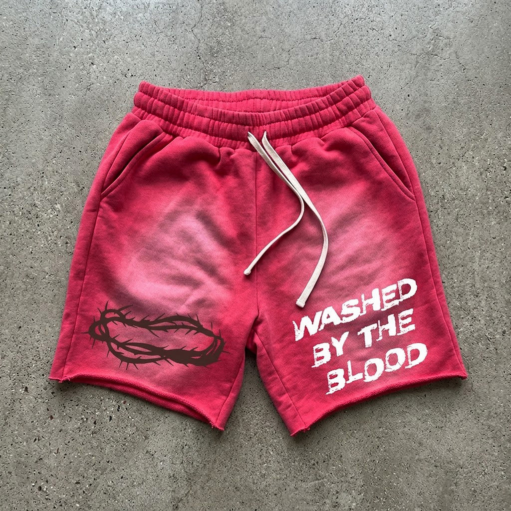 Washed In The Blood Acid Washed Shorts