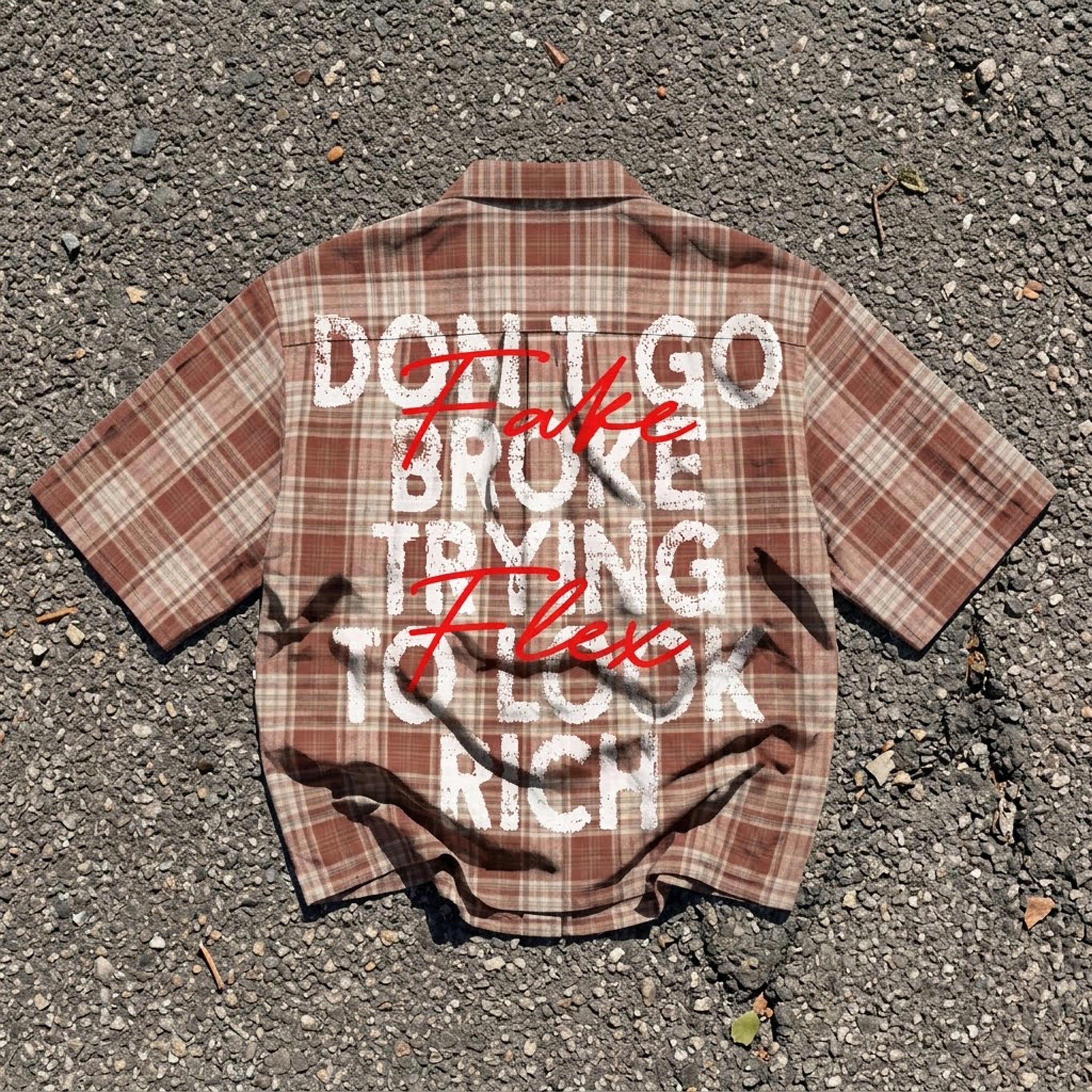 Don't Go Broke Trying To Look Rich Graphic Plaid Jacket Shirt