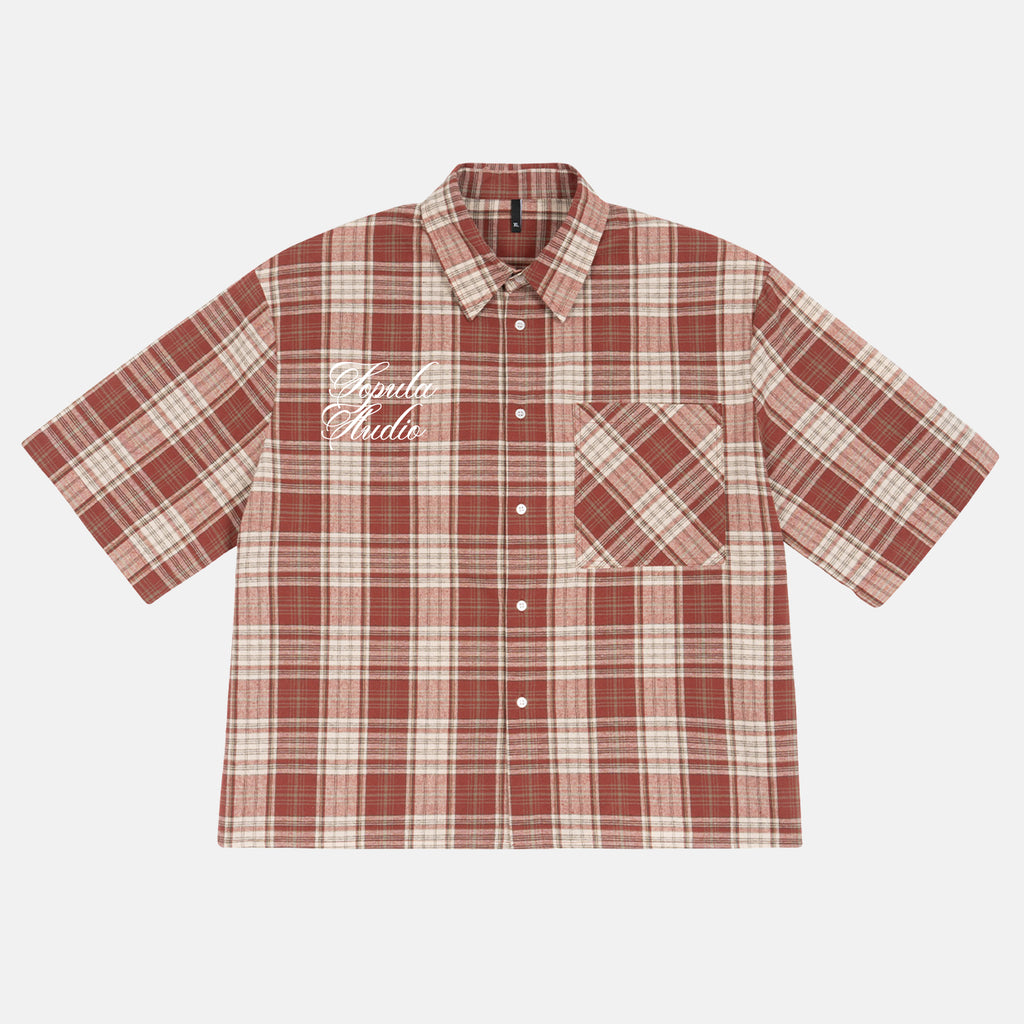 Defeat Angel Retro Floral Graphic Plaid Jacket Shirt
