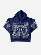 Saints Stamp Collage Vitruvian Graphic Zip-up Hoodie