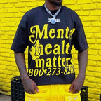 Vintage Mental Health Matters Graphic Short Sleeve T-Shirt