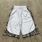 Color-blocked Camouflage Print Drawstring Casual 1/2 Shorts