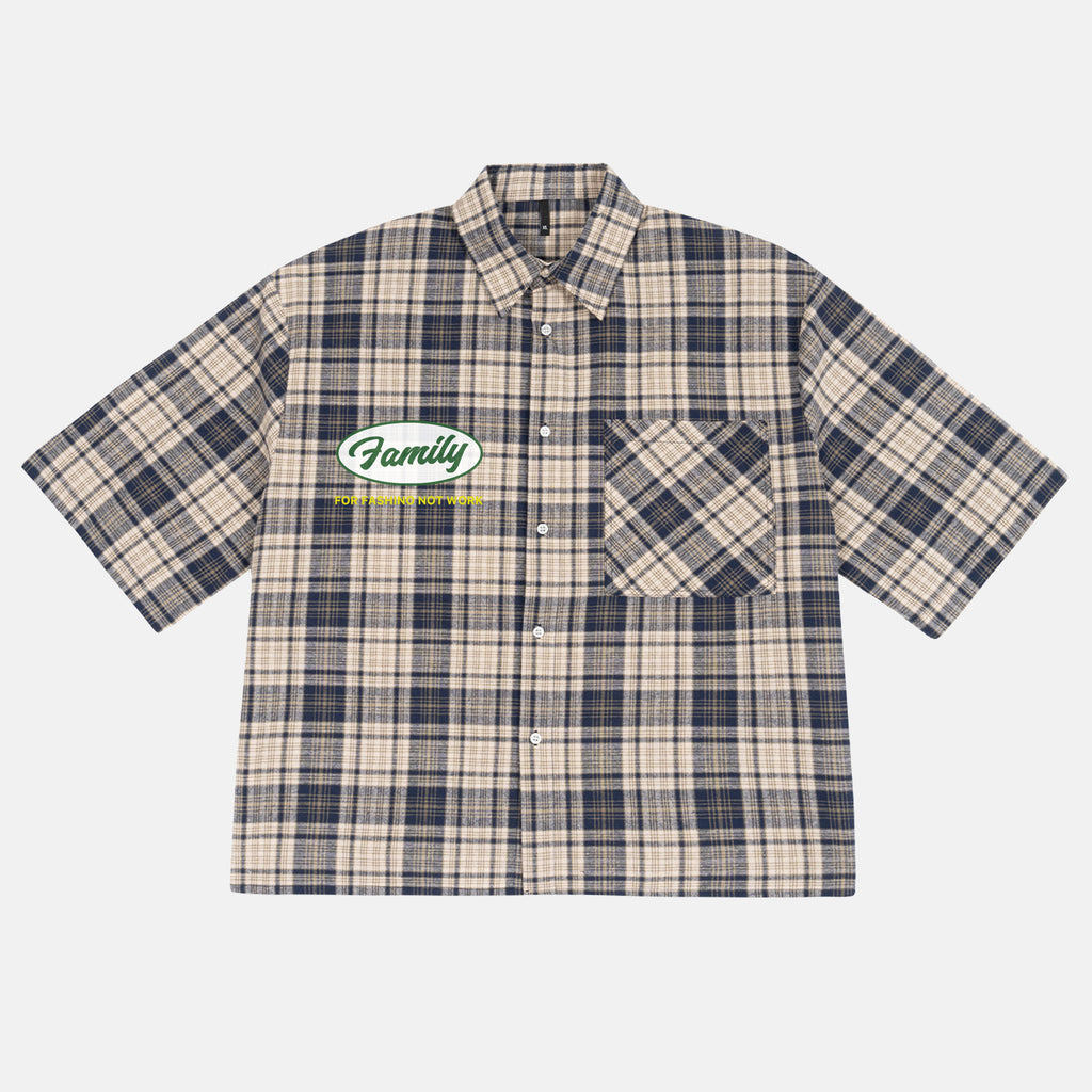 Personalized Retroslogan Graphic Plaid Jacket Shirt