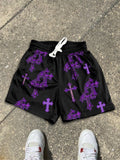 Cross Graphic Dot Mesh Shorts