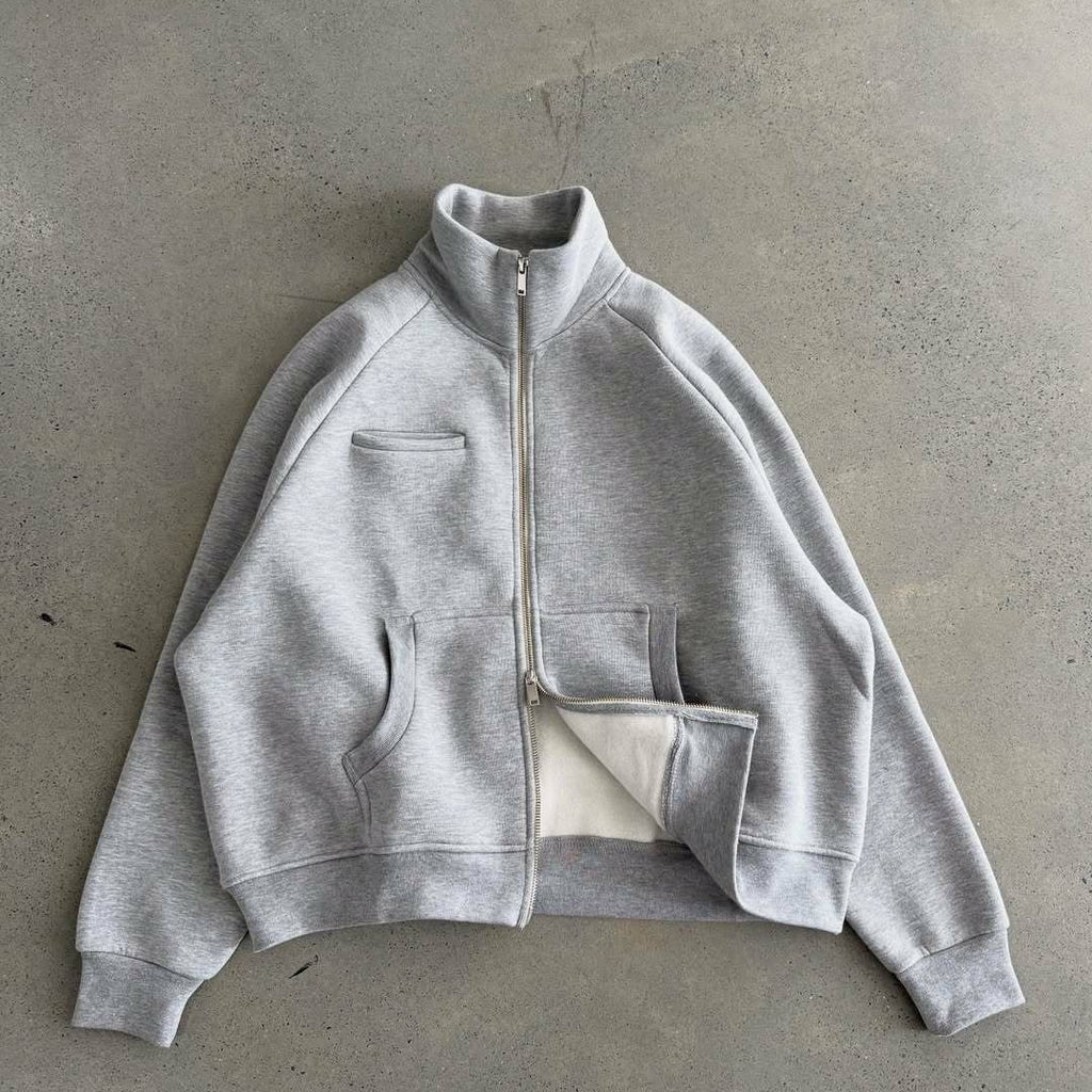 Men's Multi-pocket Zipper Sweatshirt And Sweatpants Set