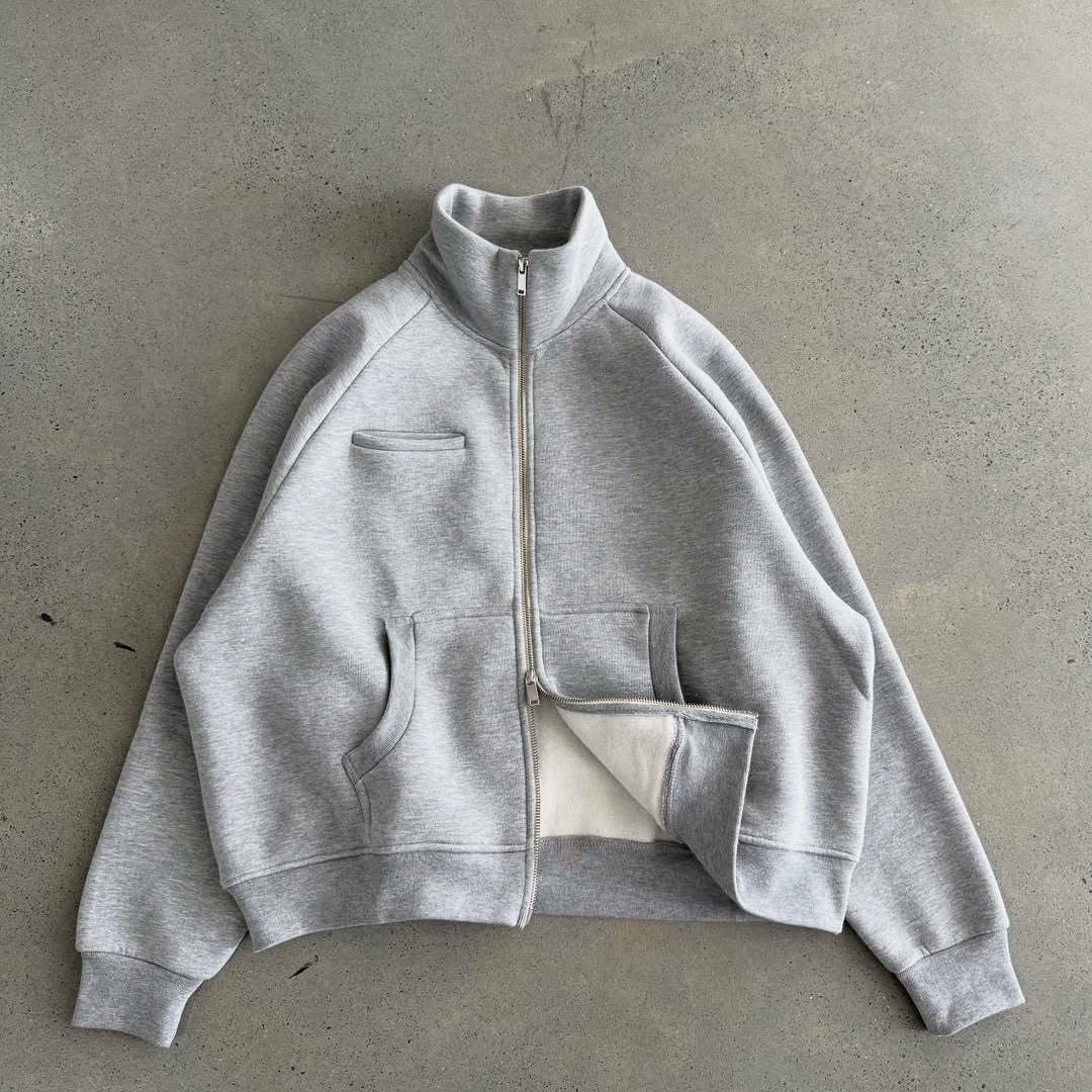 Men's Multi-pocket Zipper Sweatshirt And Sweatpants Set