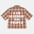 I Am Allergic To People Slogan Graphic Plaid Jacket Shirt