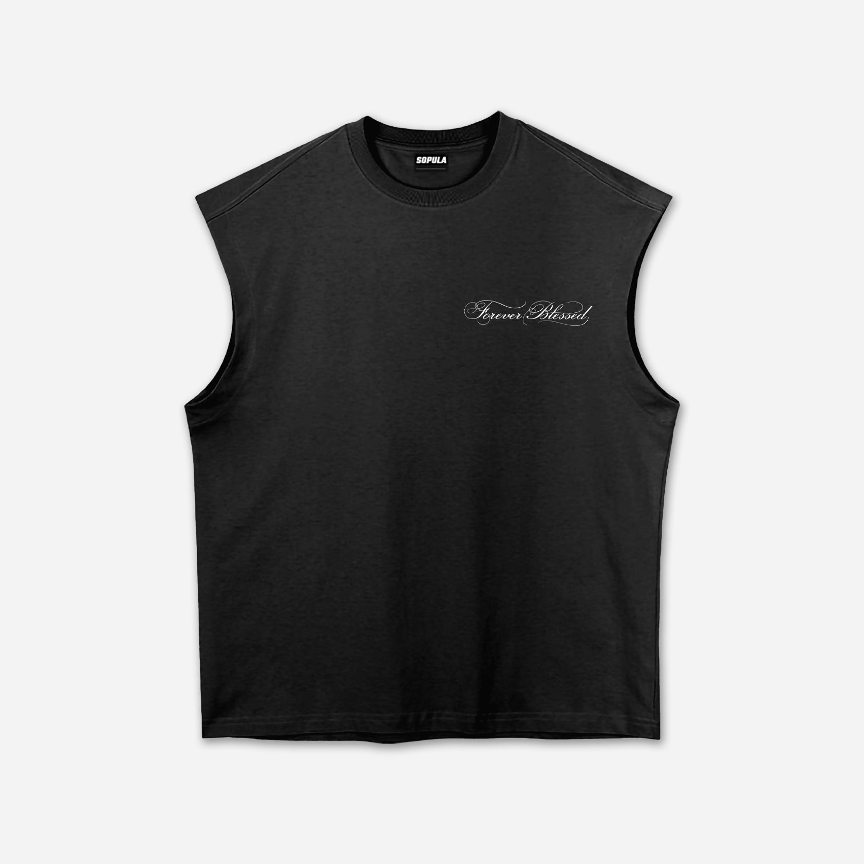 Frever Blessed Floral And Calligraphic Graphic Tank Top