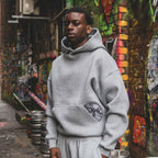 Street-style Cd-print Embroidered Pocket Sweatshirt