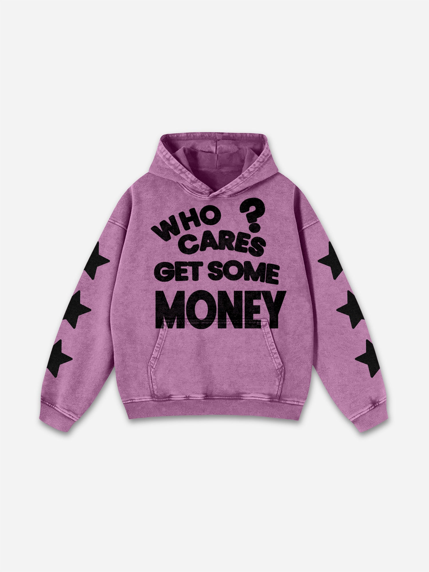 Vintage Chasing Money Graphic Acid Washed Oversized Hoodie