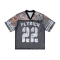Vintage Fly Rich NO.22 Oversized Graphic Jersey Tees