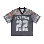 Vintage Fly Rich NO.22 Oversized Graphic Jersey Tees