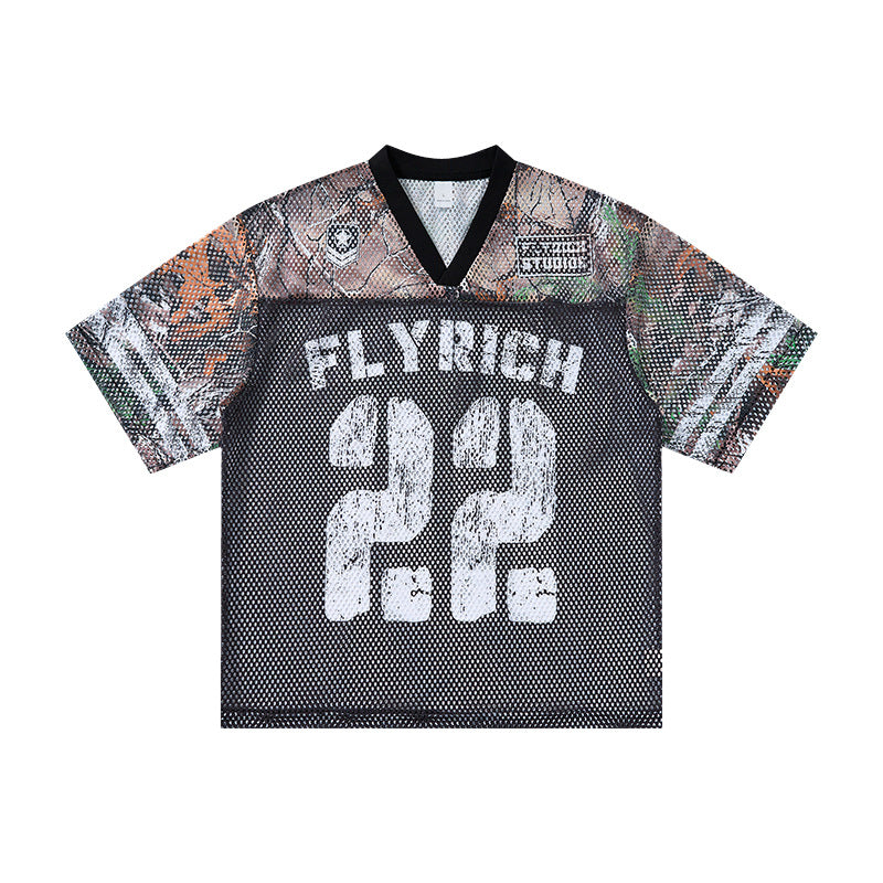 Vintage Fly Rich NO.22 Oversized Graphic Jersey Tees