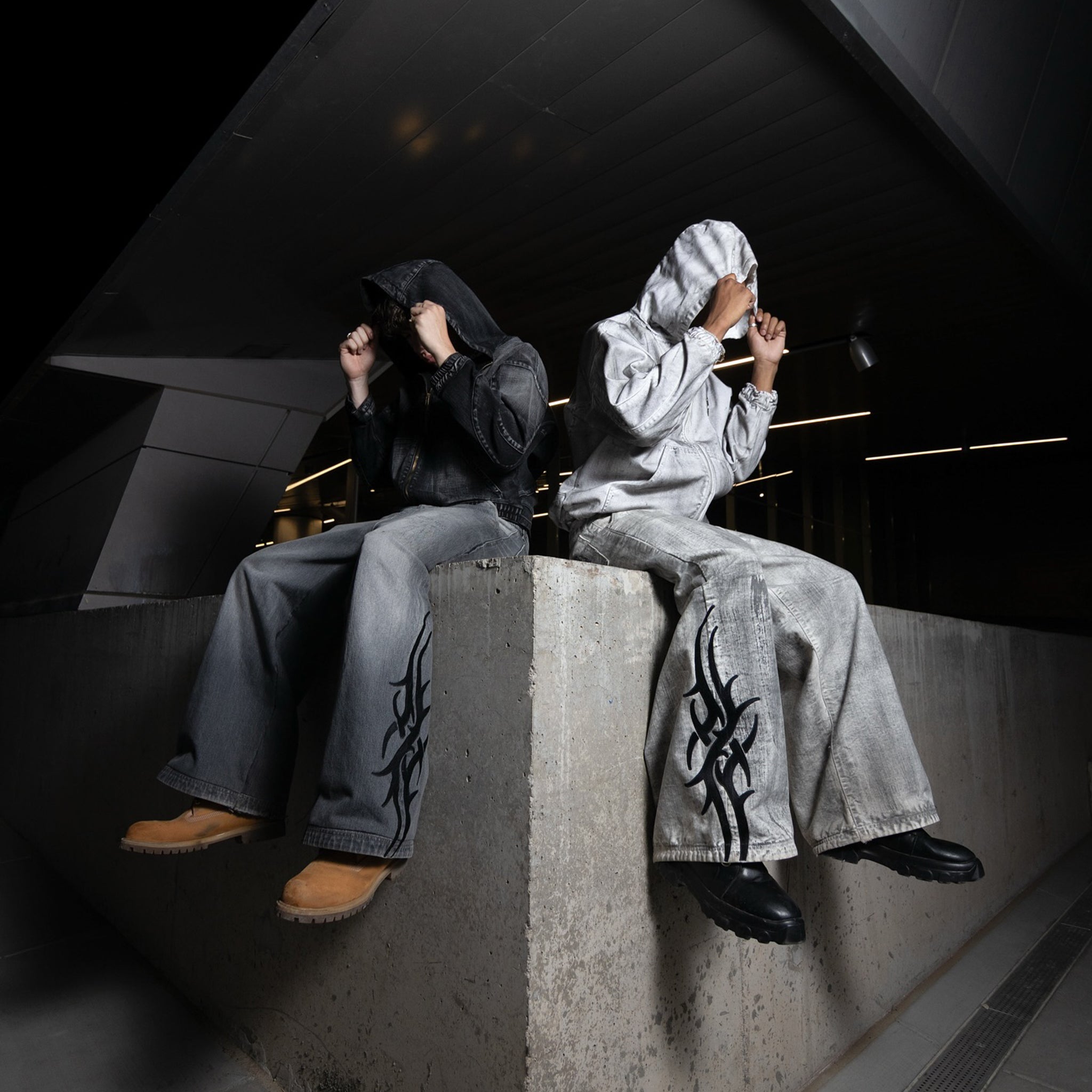 Hiphop Retro Print Y2k Wide-leg Baggy Jeans