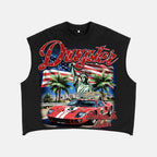 American Retro Racing Cars  Graphic Short Tank Top
