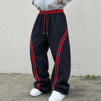 Hip Hop Y2k Drawstring Stripe Baggy Barrel Sweatpants