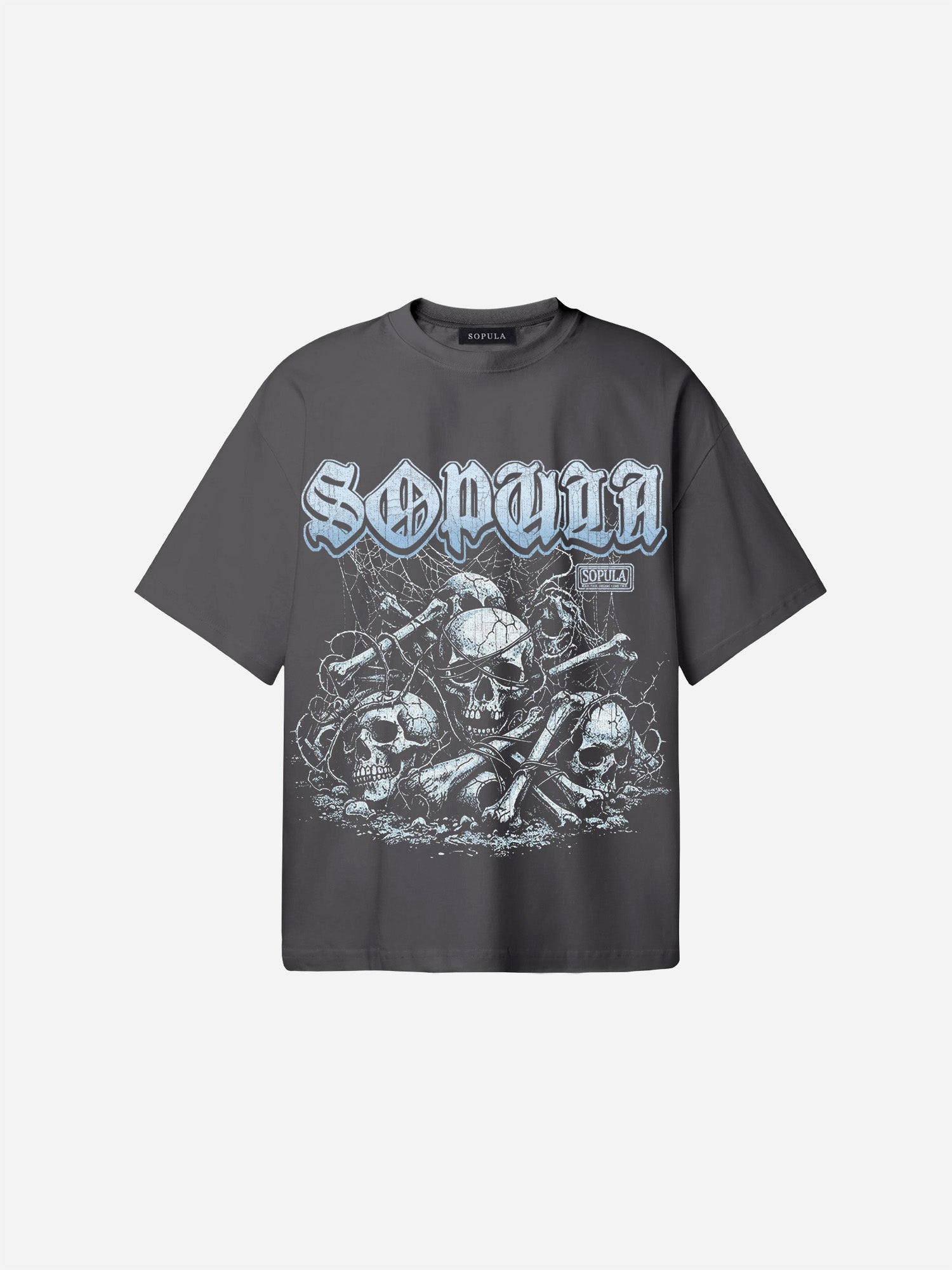 Retro Rope Skull Graphic Cotton T-shirt