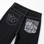 Men's Hip-hop Embroidered Loose Denim Shorts Jorts