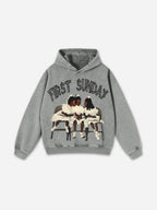 Vintage First Sunday Faith Graphic Acid Washed Oversized Hoodie