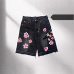 Retro Japanese Floral  Loose Shorts  Jorts