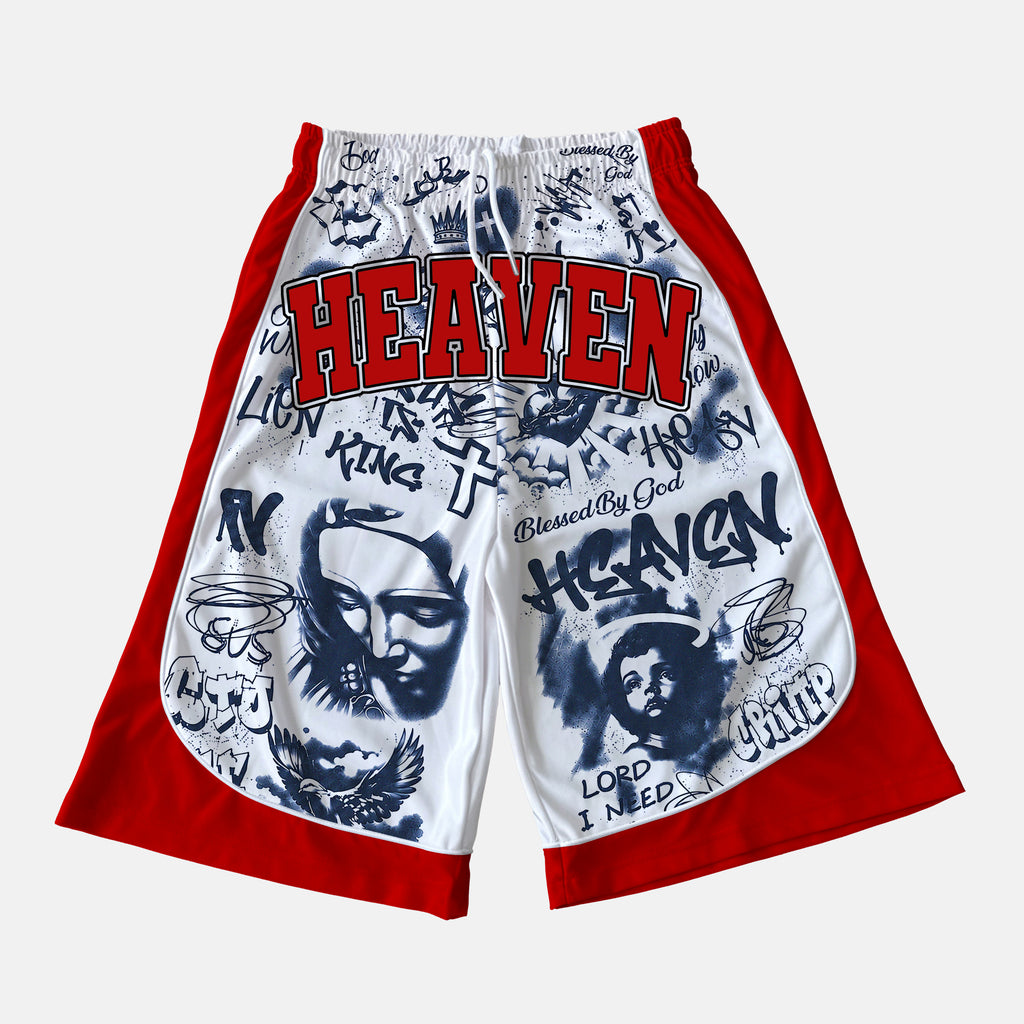 Angelic Religious Prayer Color-blocked Drawstring 1/2 Shorts