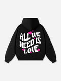 All We Need Is Love Graphic Oversized Hoodie