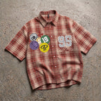 Basketball Badge 1995 Street Graphic Plaid Jacket Shirt